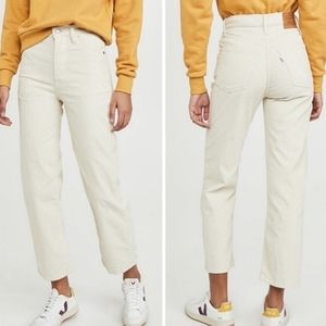 NEW Levi’s Ribcage Straight Ankle Jeans Cream - 28